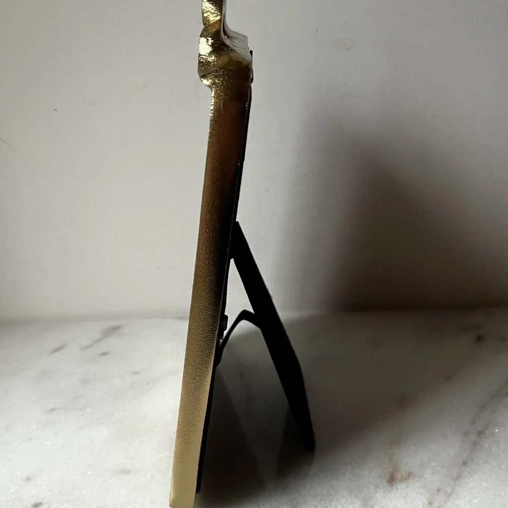 Gold metal bow on top Photo Frame for 5”x7” Victorian style